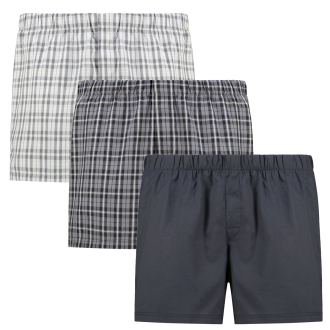 3er-Pack Boxershorts schwarz_BLACK/BLACK CHECK - GREY CHECK | 3XL