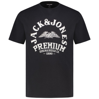 T-Shirt mit Label-Print schwarz_BLACK BEAUTY | 3XL