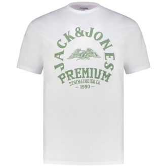 T-Shirt mit Label-Print weiß_WHITE | 3XL