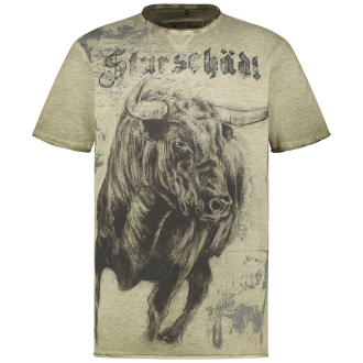 T-Shirt mit Print "Sturschädl" oliv_0164 | 3XL
