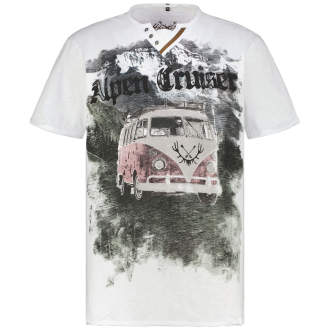 T-Shirt mit Print "Alpen Cruiser" weiß_0100 | 3XL