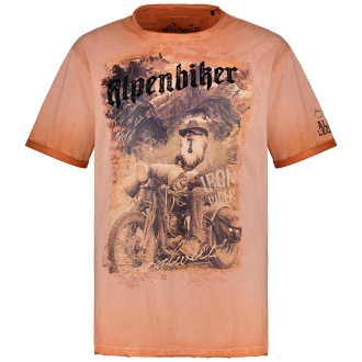 T-Shirt mit Print auf Vorder- und Rückseite orange_0180 | 3XL