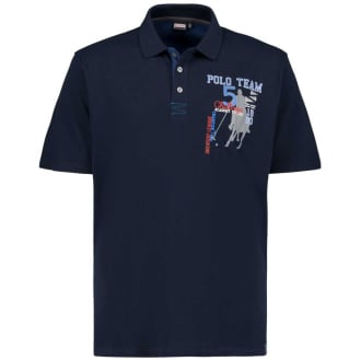 Poloshirt mit Print dunkelblau_360 | 6XL
