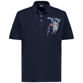 Poloshirt mit Print dunkelblau_360 | 8XL