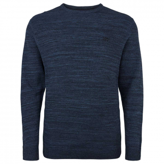 Strickpullover mit Struktur in melierter Optik blau_0593 | 3XL