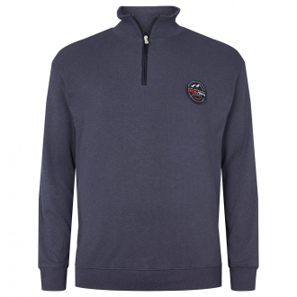 Sweatshirt mit Stehkragen und Half-Zip dunkelblau_0580 | 3XL