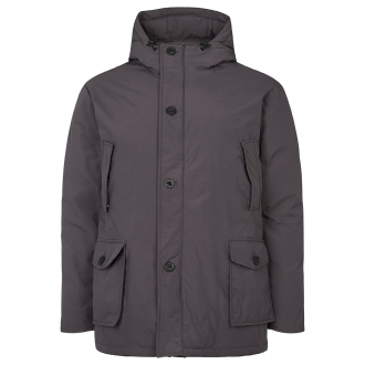 Stepp-Parka mit Kapuze und Knopfleiste dunkelgrau_0080 | 3XL