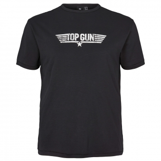 T-Shirt aus Baumwolljersey mit Print schwarz_0099 | 5XL