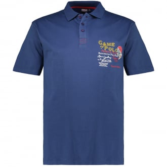 Poloshirt mit Print jeansblau_328 | 12XL