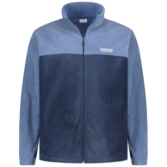 Fleecejacke im Colorblock-Design jeansblau_479 | 4XL