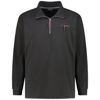 Sweatshirt mit Struktur schwarz_700 | 3XL