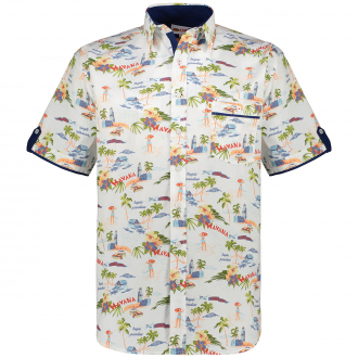 Freizeithemd mit Allover-Print weiß_WEIß | 4XL