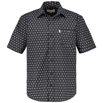 Freizeithemd mit Allover-Print schwarz_SCHWARZ | 3XL