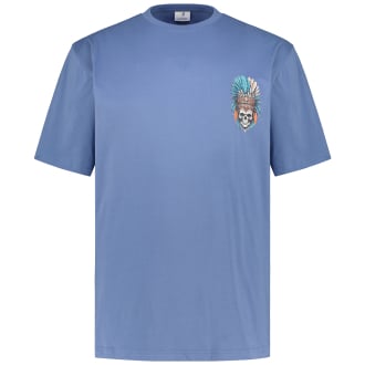 T-Shirt mit Motiv-Print blau_BLUE | 3XL