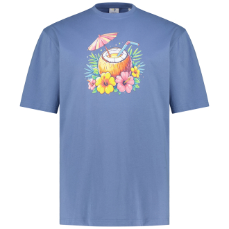 T-Shirt mit Motiv-Print blau_BLUE | 3XL