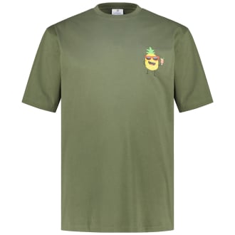 T-Shirt mit Motiv-Print khaki_KHAKI | 3XL