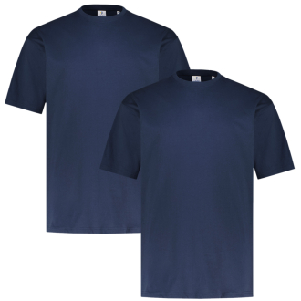Doppelpack T-Shirt mit Rundhalsausschnitt dunkelblau_DARKBLU | 4XL