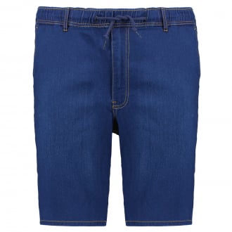 Mega-elastische Jeansshorts aus Stretch Denim dunkelblau_360 | 3XL
