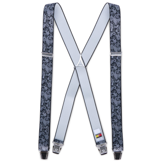 Hosenträger mit floralem Design, verstellbar blau/grau_511 | 130