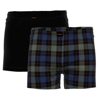 Boxershorts aus Baumwoll-Jersey, Doppelpack blau/schwarz_924 | 10