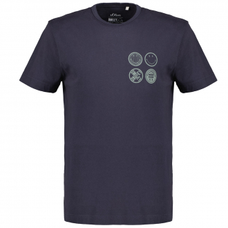 T-Shirt aus Baumwolljersey mit Smiley-Prints marine_59A1 | 4XL