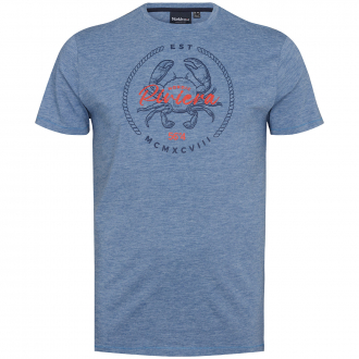 Meliertes T-Shirt mit Print blau_555 | 3XL