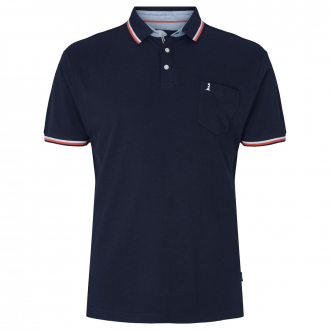 Poloshirt mit Kontrastdetails dunkelblau_580 | 10XL