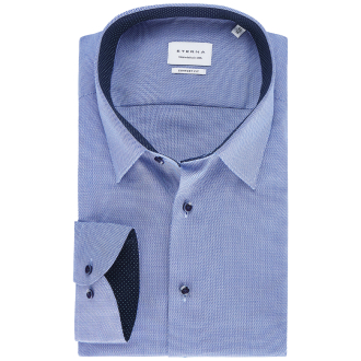 Businesshemd, langarm, bügelfrei blau/weiß_16 | 47