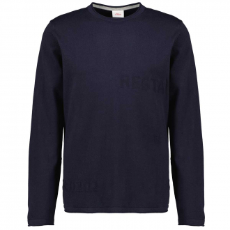 Feinstrickpullover mit Struktur-Details marine_5978 | 3XL