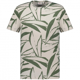 T-Shirt mit Allover-Print, kurzarm creme_03A3 | 3XL