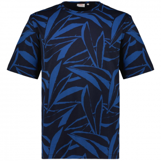 T-Shirt mit Allover-Print, kurzarm blau_59A3 | 4XL