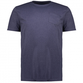 T-Shirt in Flammgarn-Optik mit Brusttasche dunkelblau_50708 | 3XL