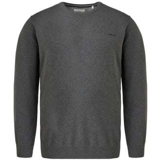 Rundhalspullover aus Baumwolle anthrazit_98W2 | 3XL