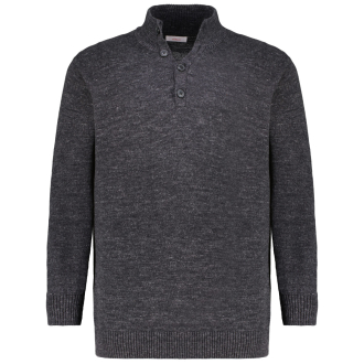 Melierter Strickpullover aus Baumwolle grau_98W1 | 3XL