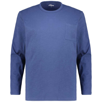 Longsleeve in Flammgarn-Optik blau_5864 | 3XL