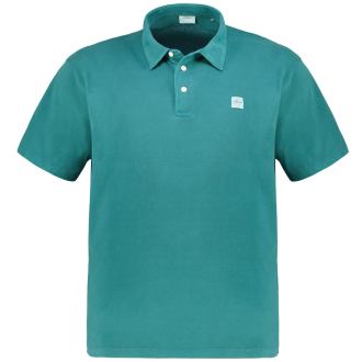 Poloshirt mit Garment-Dye-Färbung grün_7955 | 3XL