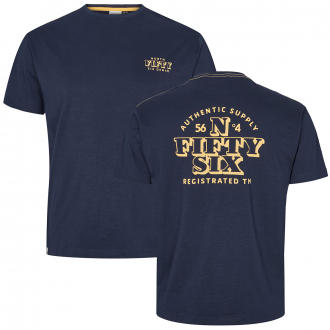 T-Shirt mit Vorder- und Rückenprint dunkelblau_580 | 3XL