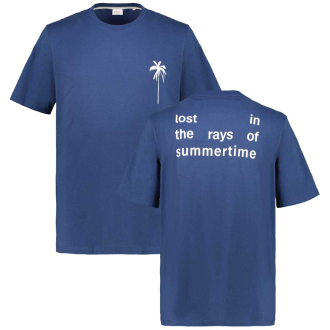 T-Shirt mit Print auf Vorder- und Rückseite blau_58D2 | 3XL