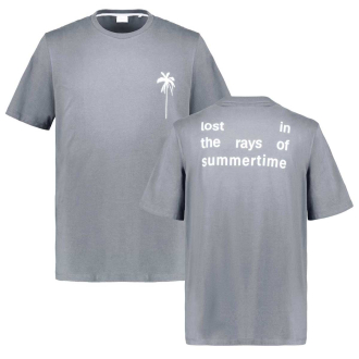 T-Shirt mit Print auf Vorder- und Rückseite dunkelgrau_95D2 | 4XL