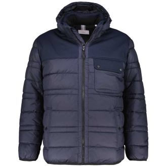 Wattierte Steppjacke im Materialmix blau_5978 | 3XL