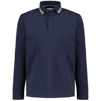 Poloshirt mit Kontrastdetails blau_5978 | 5XL