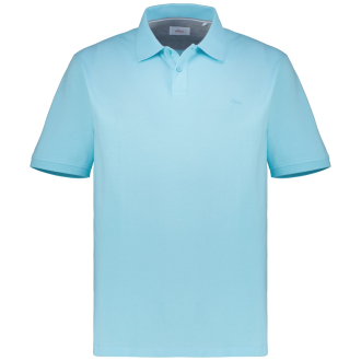 Poloshirt mit Label-Stickerei blau/grün_6040 | 3XL