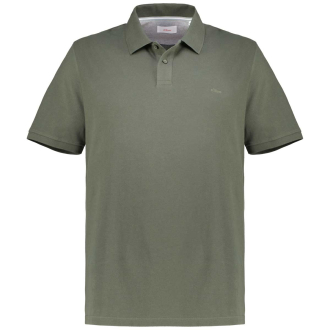 Poloshirt mit Label-Stickerei oliv_7940 | 3XL