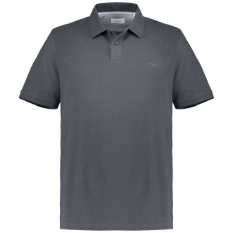 Poloshirt mit Label-Stickerei dunkelgrau_9581 | 3XL