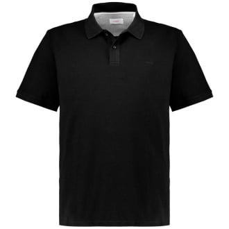 Poloshirt mit Label-Stickerei schwarz_9999 | 3XL