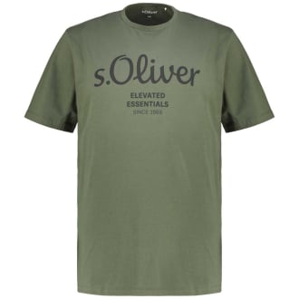 T-Shirt mit Label-Print oliv_79D1 | 3XL