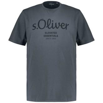 T-Shirt mit Label-Print dunkelgrau_95D2 | 3XL