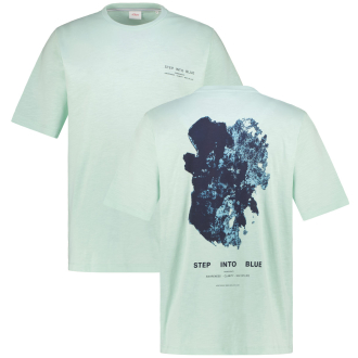 T-Shirt mit Print auf Vorder- und Rückseite lindgrün_65D3 | 3XL