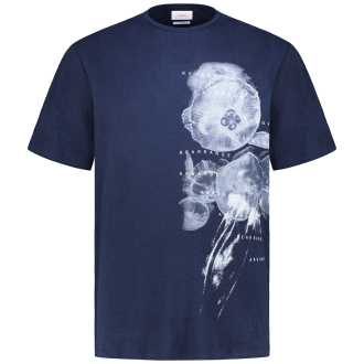 T-Shirt aus Leinenmischung dunkelblau_59D1 | 3XL