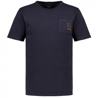 T-Shirt aus Baumwolljersey mit Brusttasche dunkelblau_10710 | 3XL